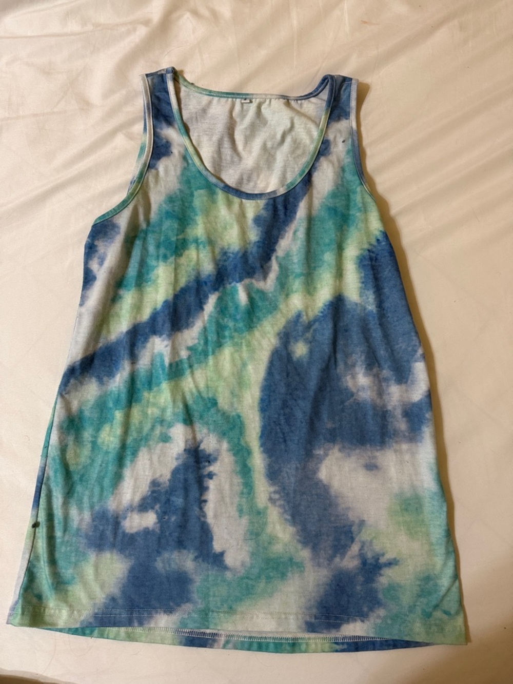 Women’s Blue & Green Tie-Dye Tank Top